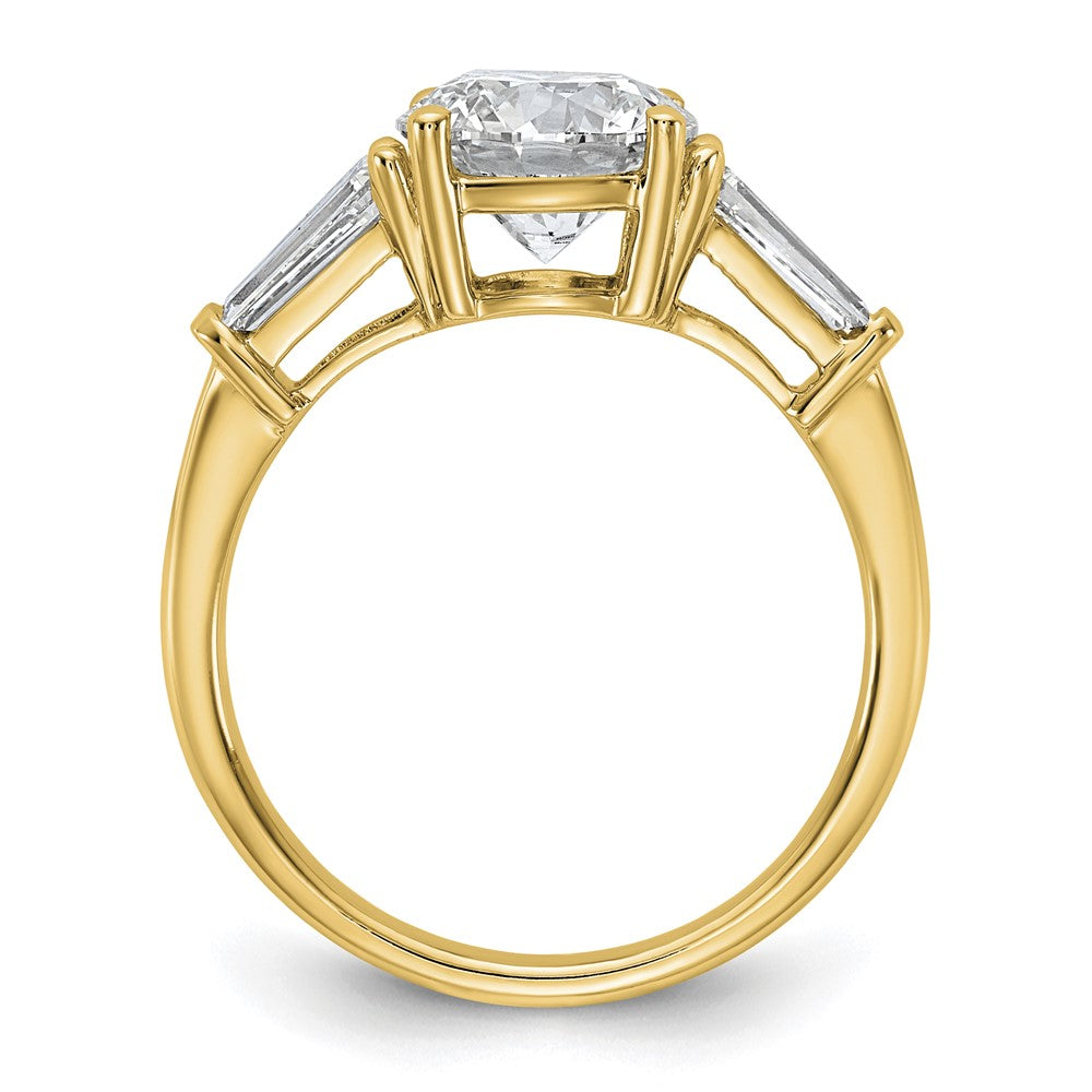 14k 3ct Cert Lab Grown Dia VS+ F+&Baguette Comp 3 Stone Eng Ring