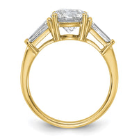 14k 3ct Cert Lab Grown Dia VS+ F+&Baguette Comp 3 Stone Eng Ring