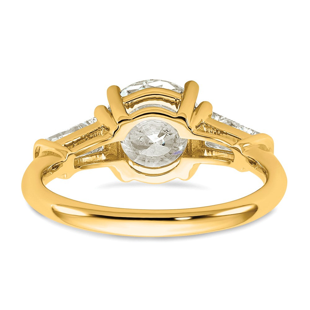 14k 3ct Cert Lab Grown Dia VS+ F+&Baguette Comp 3 Stone Eng Ring