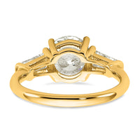 14k 3ct Cert Lab Grown Dia VS+ F+&Baguette Comp 3 Stone Eng Ring