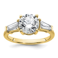 14k 3ct Cert Lab Grown Dia VS+ F+&Baguette Comp 3 Stone Eng Ring