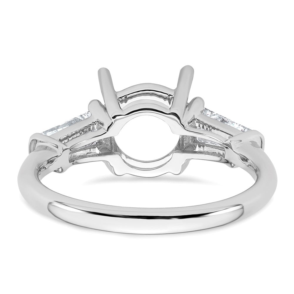 14kw 3/4ct Lab Grown Dia VS+ F+ Baguette w/3ct Center Semi 3 Stone Eng Ring