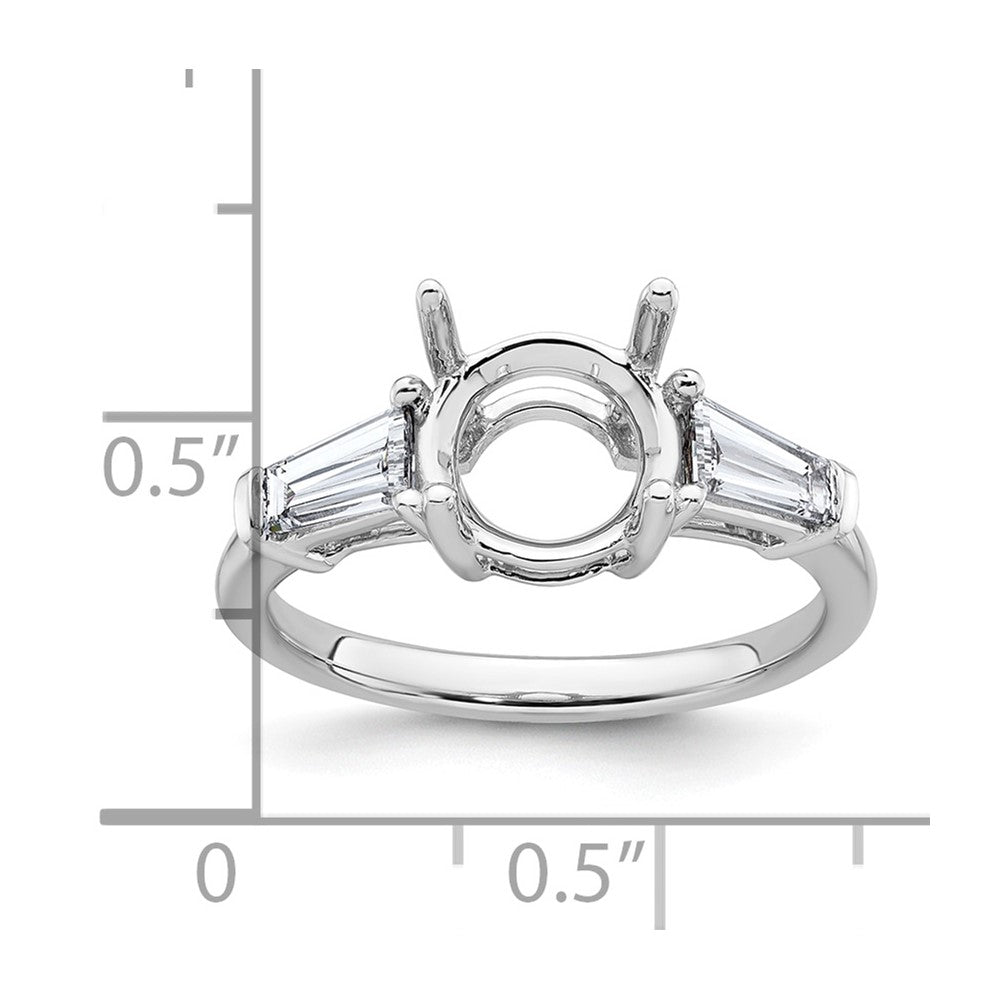14kw 3/4ct Lab Grown Dia VS+ F+ Baguette w/3ct Center Semi 3 Stone Eng Ring