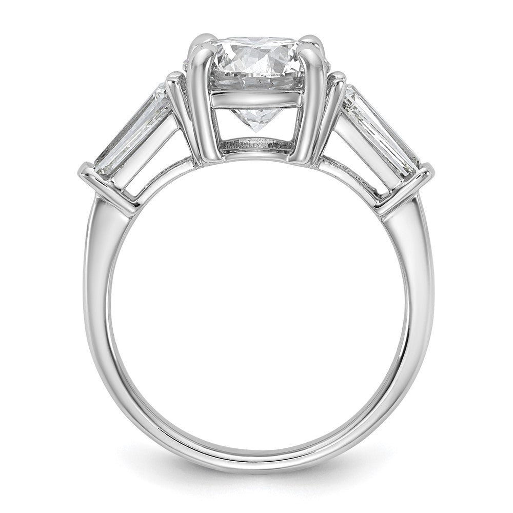 14kw 3 3/4ct Cert Lab Grown Dia VS+ F+&Baguette Comp 3 Stone Eng Ring