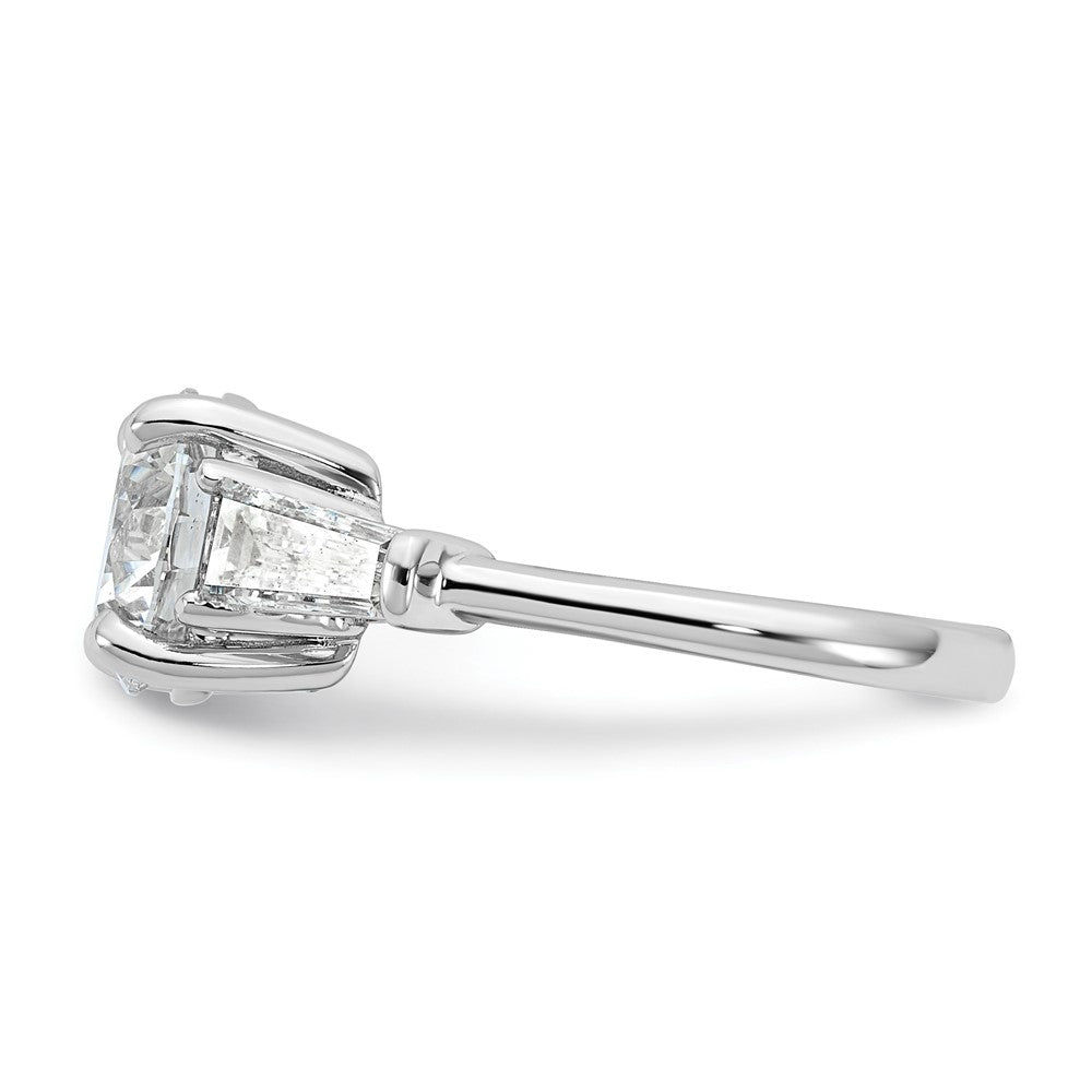 14kw 3 3/4ct Cert Lab Grown Dia VS+ F+&Baguette Comp 3 Stone Eng Ring