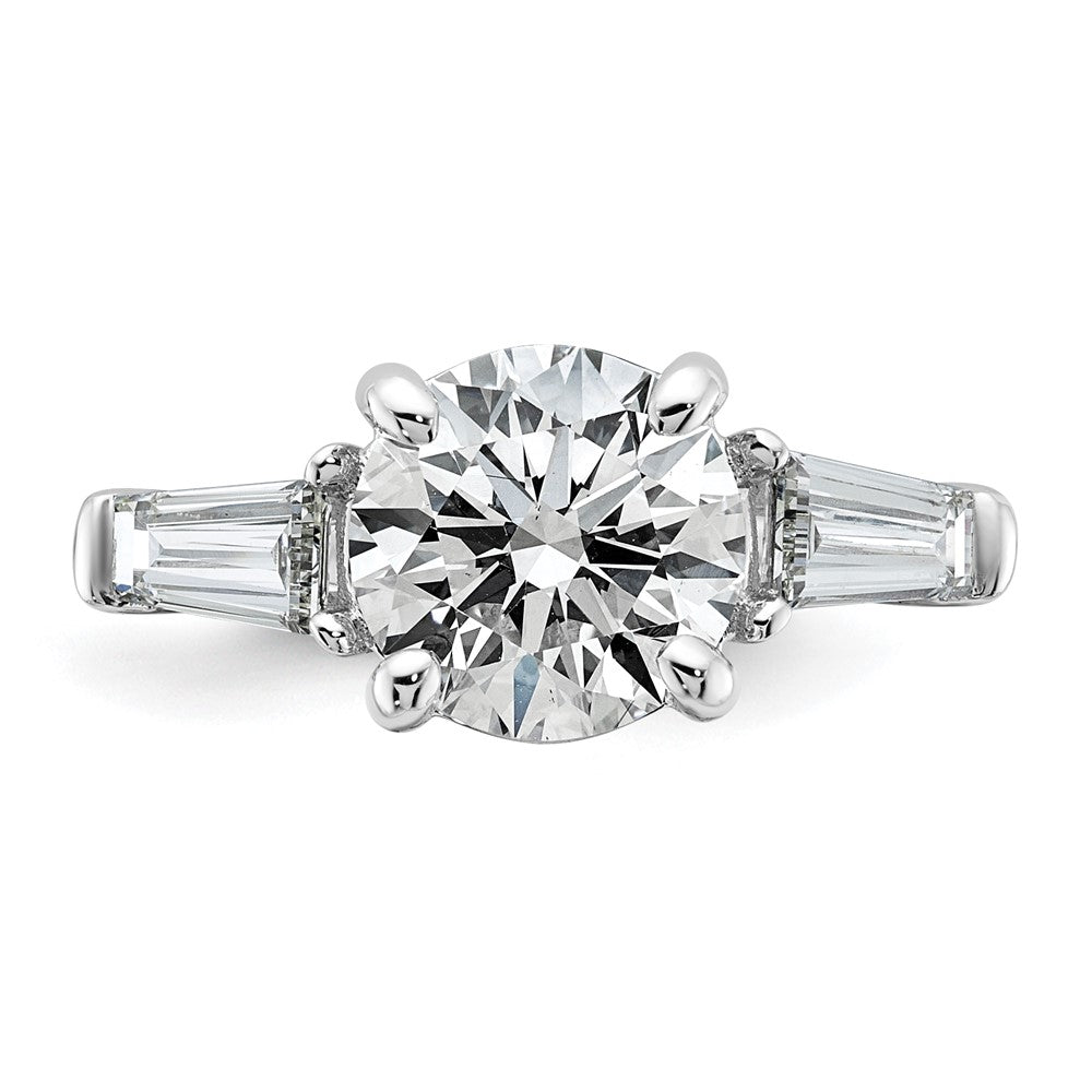 14kw 3 3/4ct Cert Lab Grown Dia VS+ F+&Baguette Comp 3 Stone Eng Ring