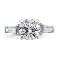 14kw 3 3/4ct Cert Lab Grown Dia VS+ F+&Baguette Comp 3 Stone Eng Ring