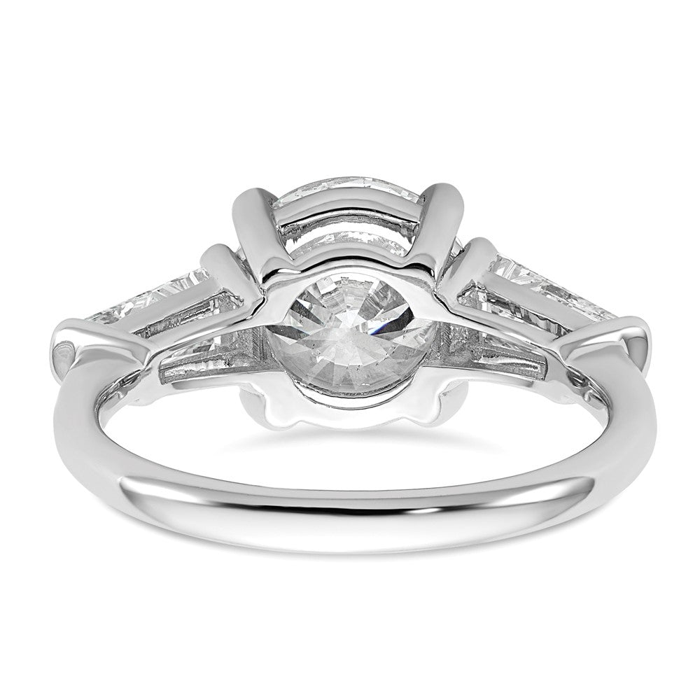 14kw 3 3/4ct Cert Lab Grown Dia VS+ F+&Baguette Comp 3 Stone Eng Ring