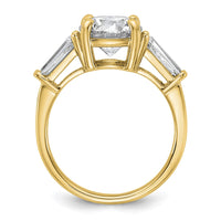 14k 3 3/4ct Cert Lab Grown Dia VS+ F+&Baguette Comp 3 Stone Eng Ring