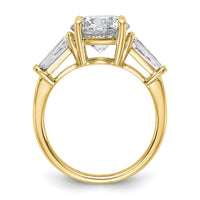 14k 3 3/4ct Cert Lab Grown Dia VS+ F+&Baguette Comp 3 Stone Eng Ring