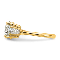 14k 3 3/4ct Cert Lab Grown Dia VS+ F+&Baguette Comp 3 Stone Eng Ring