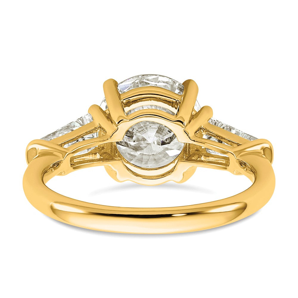 14k 3 3/4ct Cert Lab Grown Dia VS+ F+&Baguette Comp 3 Stone Eng Ring