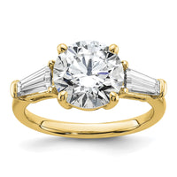 14k 3 3/4ct Cert Lab Grown Dia VS+ F+&Baguette Comp 3 Stone Eng Ring