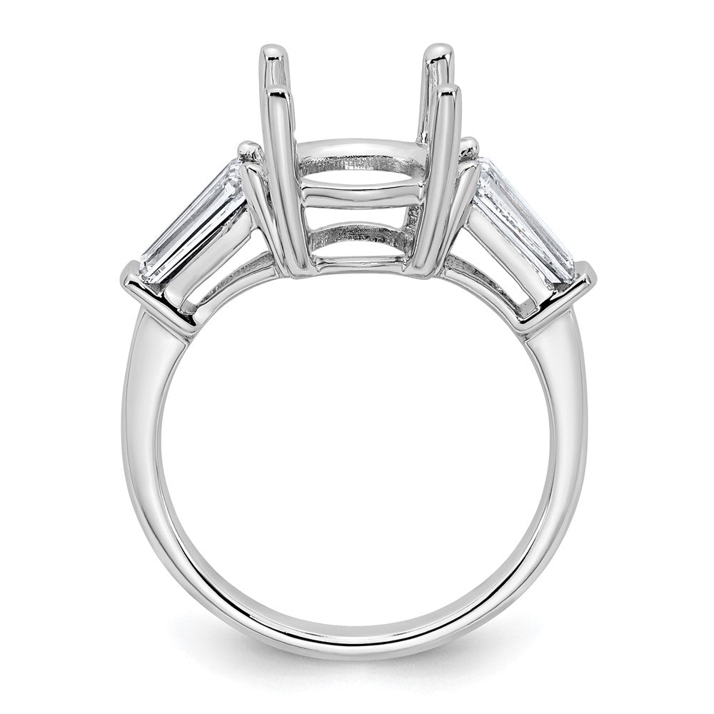 14kw 3/4ct Lab Grown Dia VS+ F+ Baguette w/3ct Center Semi 3 Stone Eng Ring