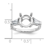 14kw 3/4ct Lab Grown Dia VS+ F+ Baguette w/3ct Center Semi 3 Stone Eng Ring
