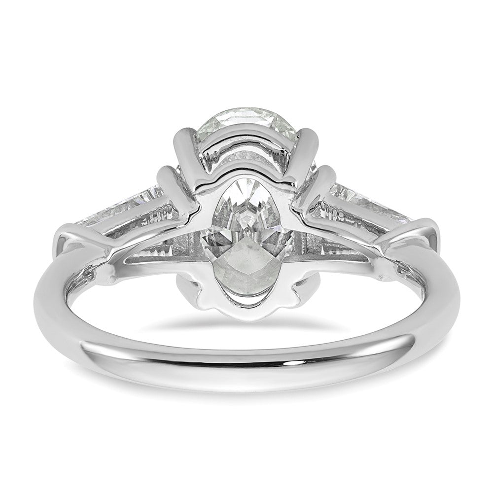 14kw 3 1/5ct Cert Lab Grown Dia VS+ F+ Oval/Baguette Comp 3 Stone Eng Ring