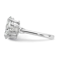 14kw 3 3/4ct Cert Lab Grown Dia VS+ F+ Oval/Baguette Comp 3 Stone Eng Ring