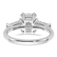 14kw 2ct Cert Lab Grown Dia VS+ F+ Radiant w/ Baguette Comp Eng Ring