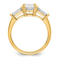 14k 2ct Cert Lab Grown Dia VS+ F+ Radiant w/ Baguette Comp Eng Ring