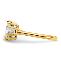 14k 2ct Cert Lab Grown Dia VS+ F+ Radiant w/ Baguette Comp Eng Ring