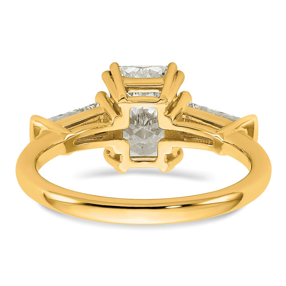 14k 2ct Cert Lab Grown Dia VS+ F+ Radiant w/ Baguette Comp Eng Ring