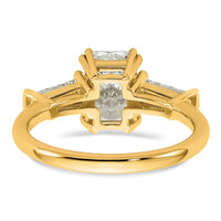 14k 2ct Cert Lab Grown Dia VS+ F+ Radiant w/ Baguette Comp Eng Ring