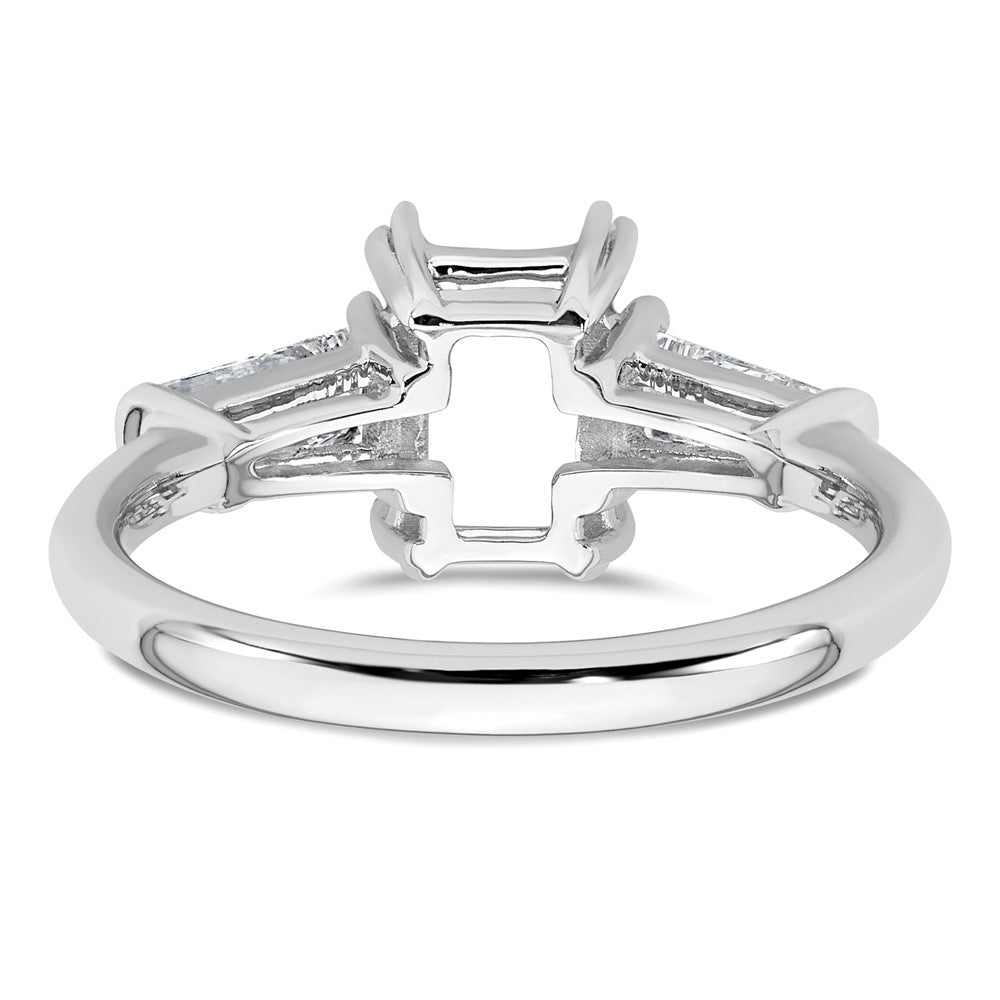 14kw 5/8ct Lab Grown Dia VS+ F+ Baguette 1 1/2ct Radiant Semi Eng Ring