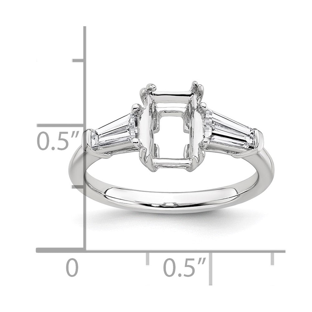 14kw 5/8ct Lab Grown Dia VS+ F+ Baguette 1 1/2ct Radiant Semi Eng Ring