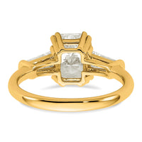 14k 2 5/8ct Cert Lab Grown Dia VS+ F+ Radiant w/ Baguette Comp Eng Ring
