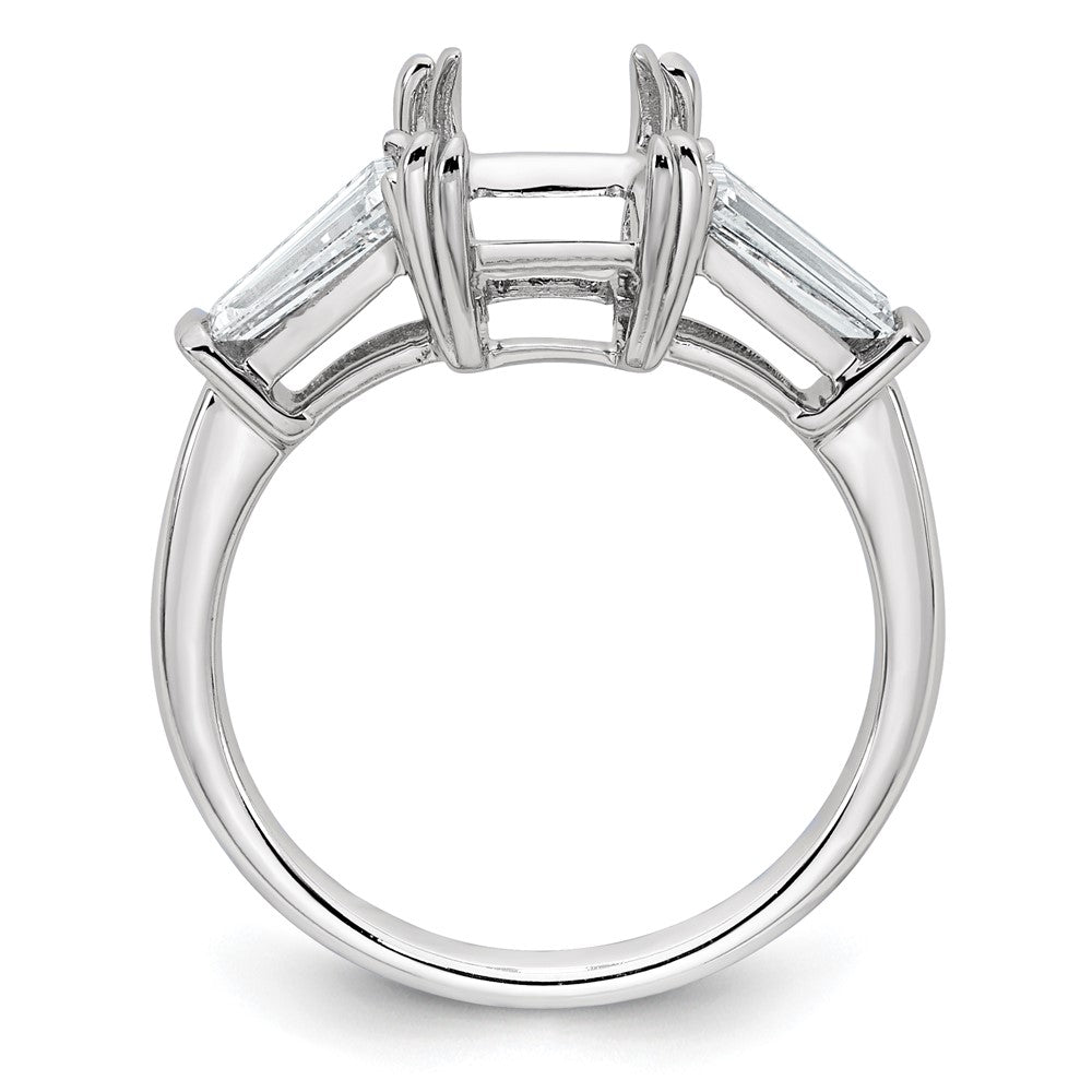 14kw 3/4ct Lab Grown Dia VS+ F+ Baguette 2 1/2ct Radiant Semi Eng Ring