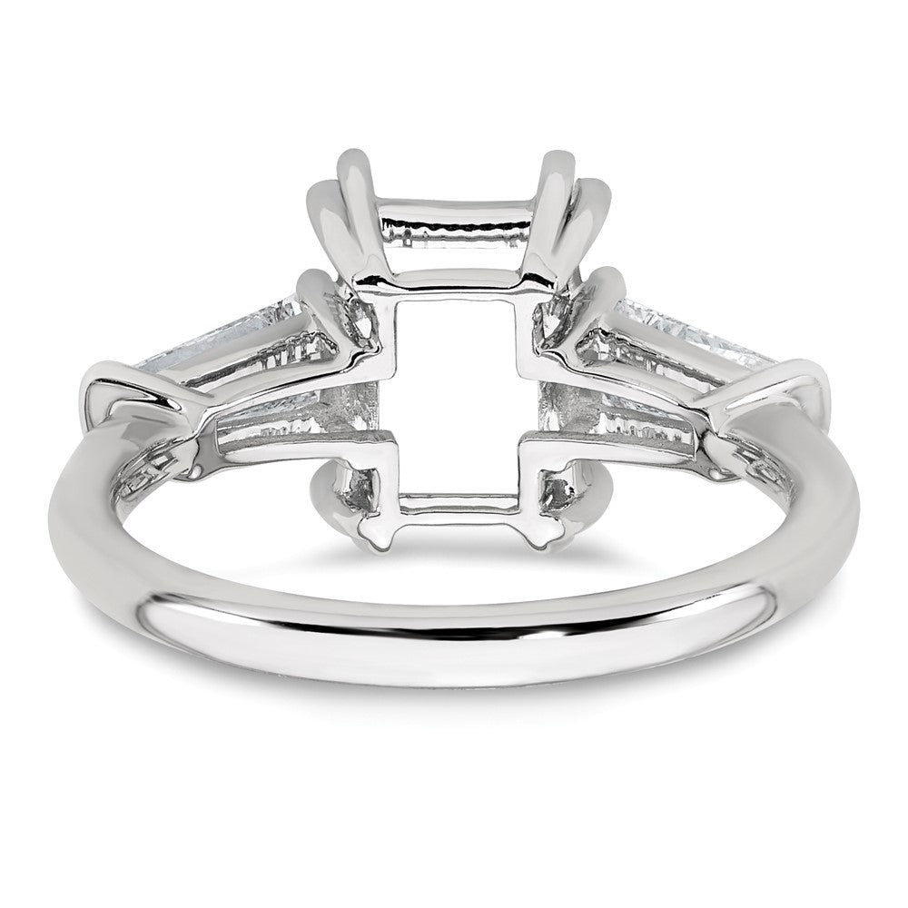 14kw 3/4ct Lab Grown Dia VS+ F+ Baguette 2 1/2ct Radiant Semi Eng Ring