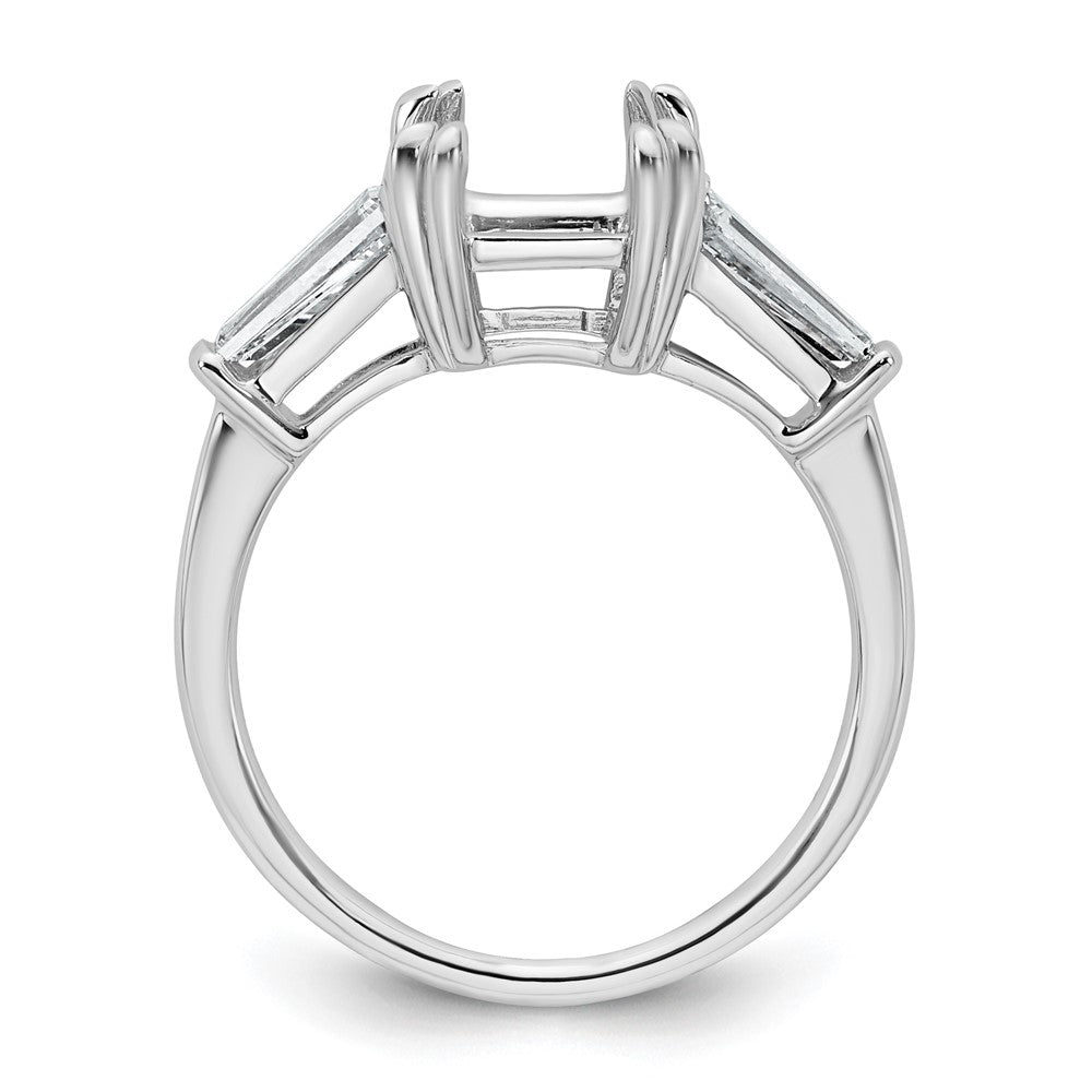 14kw 3/4ct Lab Grown Dia VS+ F+ Baguette 3ct Radiant Center Semi Eng Ring