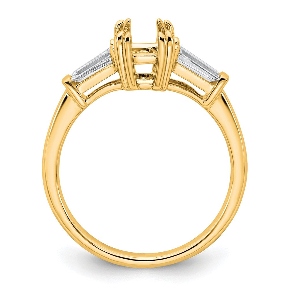 14k 1/2ct Lab Grown Dia VS+ F+ Emerald Center Semi-Mount Eng Ring