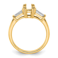 14k 1/2ct Lab Grown Dia VS+ F+ Emerald Center Semi-Mount Eng Ring
