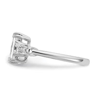 14kw 2 1/5ct Cert Lab Grown Dia VS+ F+ Emerald&Tapered Baguette Eng Ring