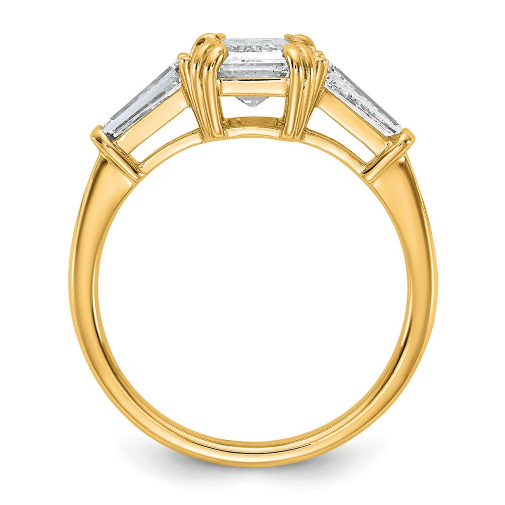 14k 2 1/5ct Cert Lab Grown Dia VS+ F+ Emerald&Tapered Baguette Eng Ring