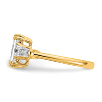 14k 2 1/5ct Cert Lab Grown Dia VS+ F+ Emerald&Tapered Baguette Eng Ring