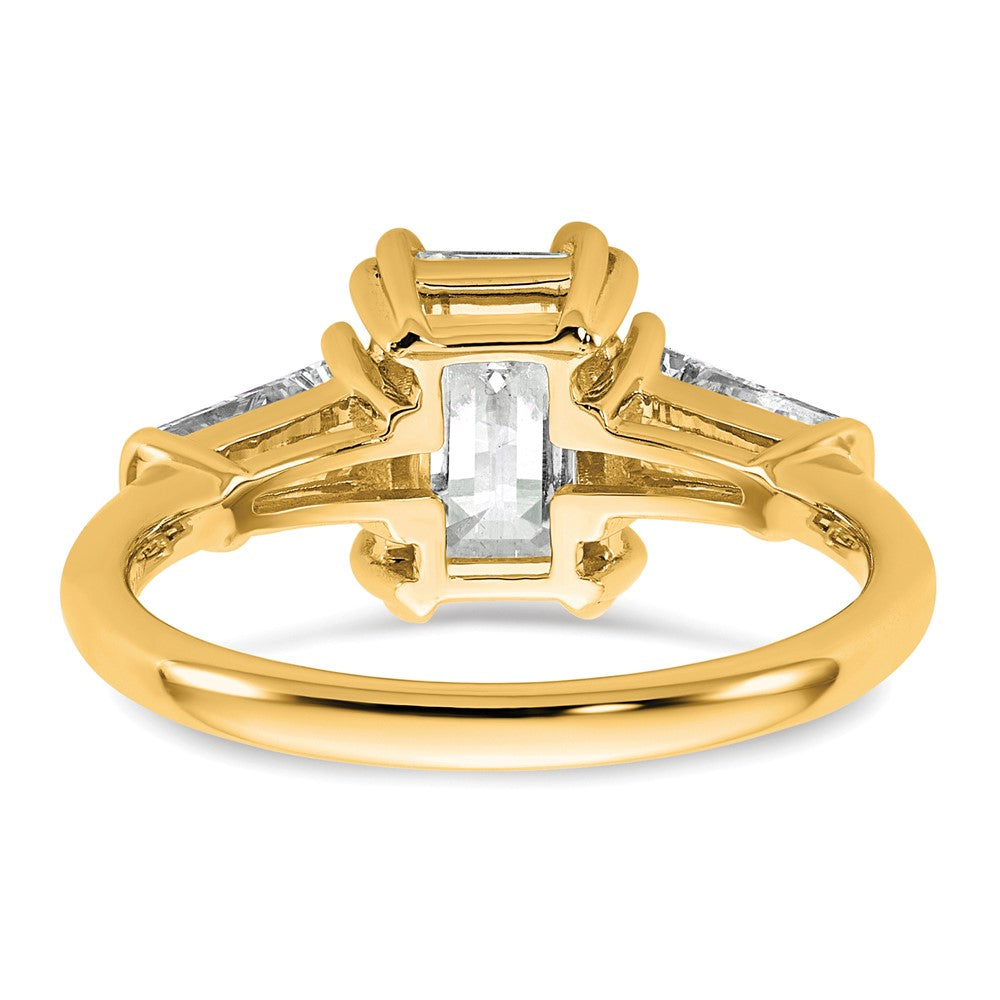 14k 2 1/5ct Cert Lab Grown Dia VS+ F+ Emerald&Tapered Baguette Eng Ring