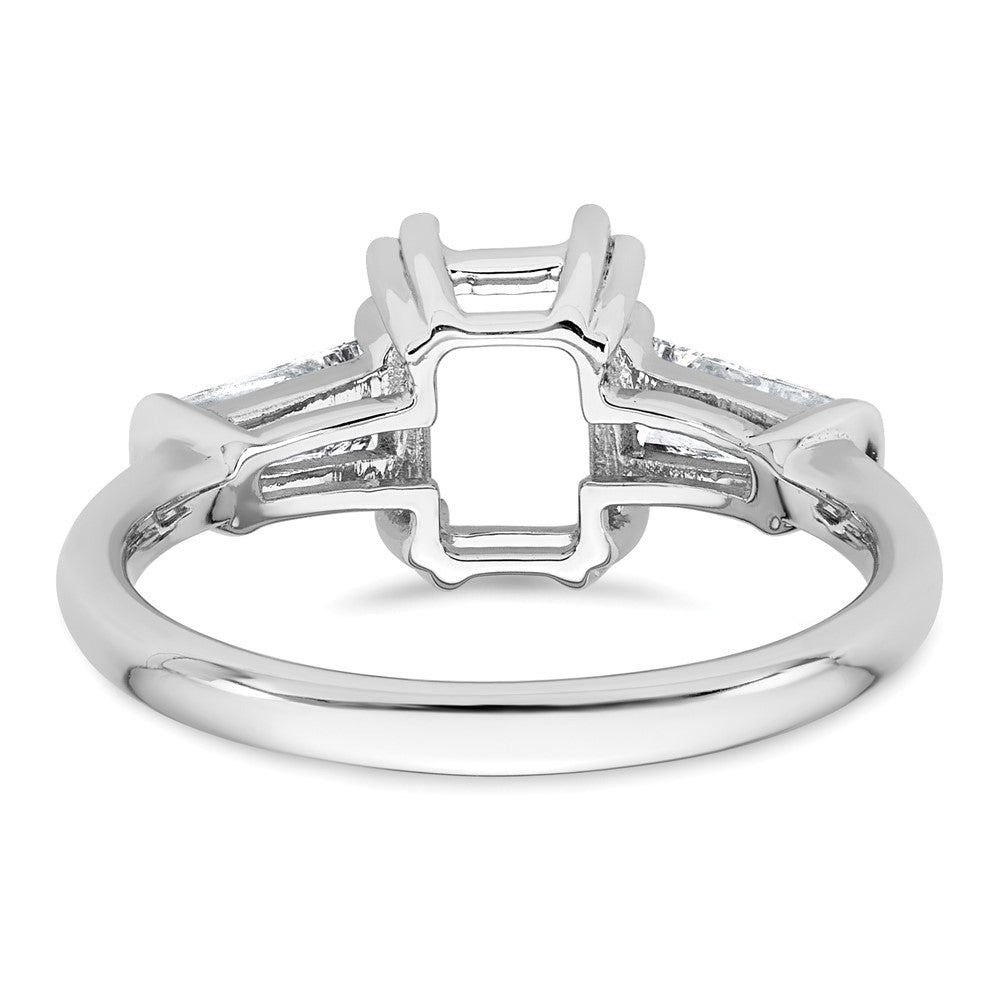 14kw 3/4ct Lab Grown Dia VS+ F+ Emerald Center Semi-Mount Eng Ring
