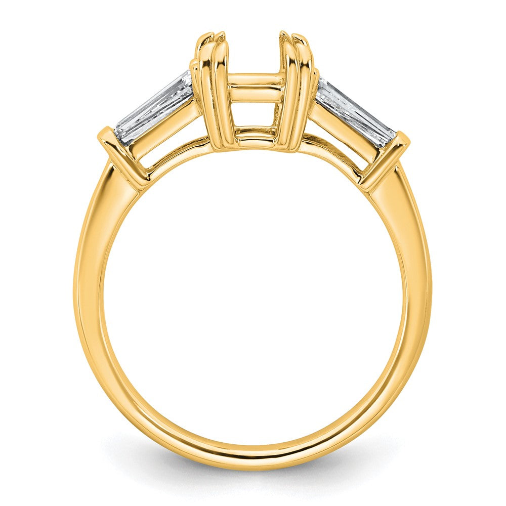 14k 3/4ct Lab Grown Dia VS+ F+ Emerald Center Semi-Mount Eng Ring