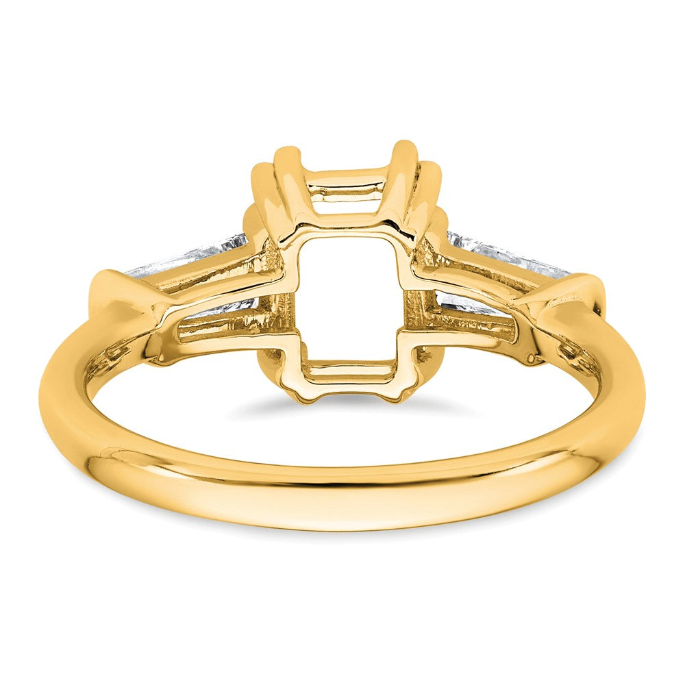 14k 3/4ct Lab Grown Dia VS+ F+ Emerald Center Semi-Mount Eng Ring