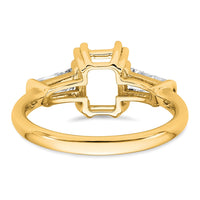 14k 3/4ct Lab Grown Dia VS+ F+ Emerald Center Semi-Mount Eng Ring