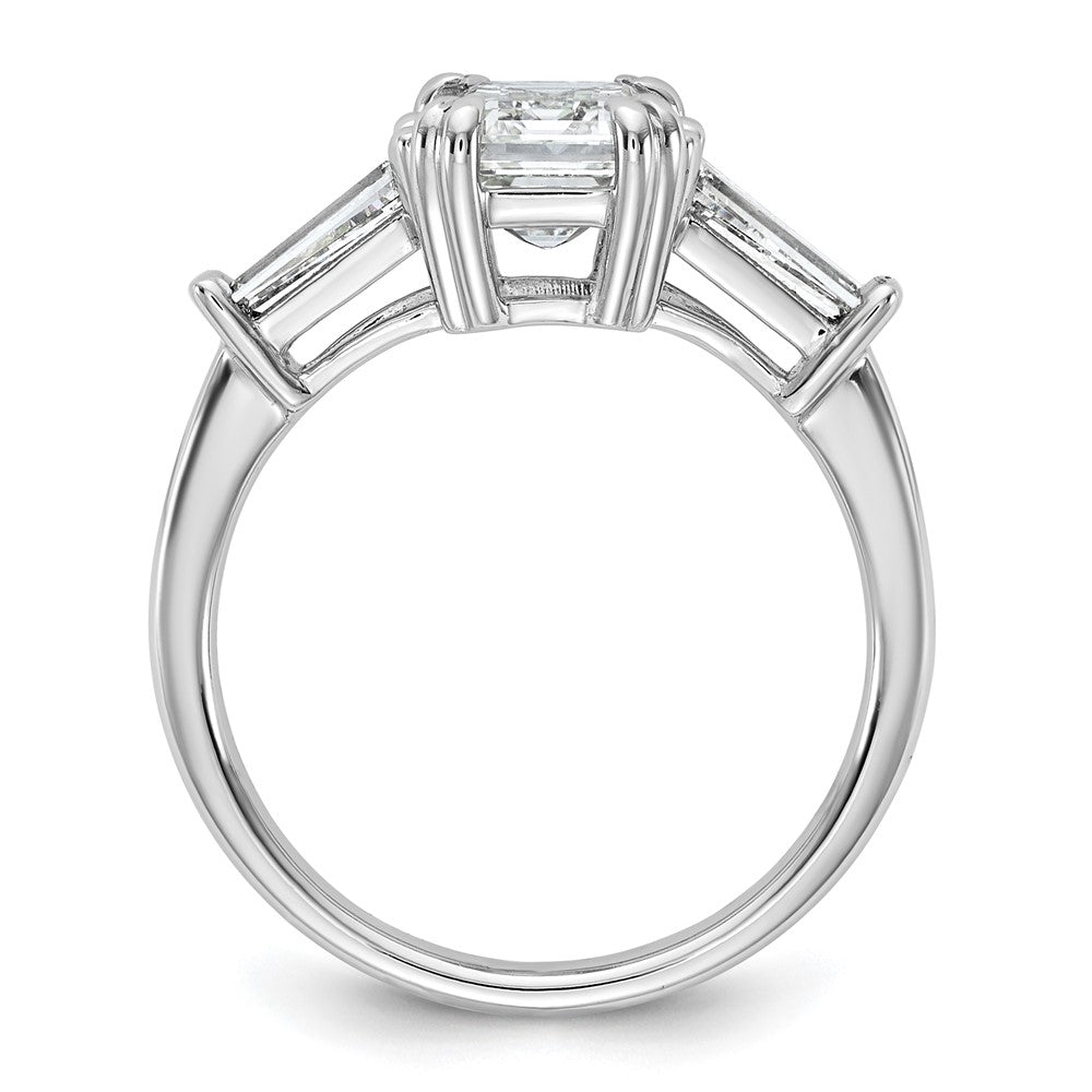 14kw 1 3/4ct Cert Lab Grown Dia VS+ F+ Emerald&Tapered Baguette Eng Ring