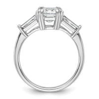 14kw 1 3/4ct Cert Lab Grown Dia VS+ F+ Emerald&Tapered Baguette Eng Ring