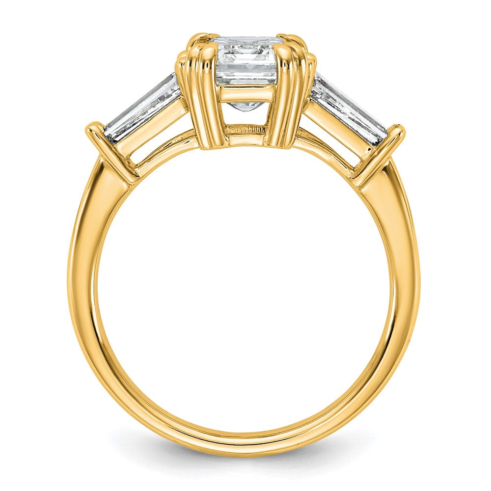 14k 1 3/4ct Cert Lab Grown Dia VS+ F+ Emerald&Tapered Baguette Eng Ring