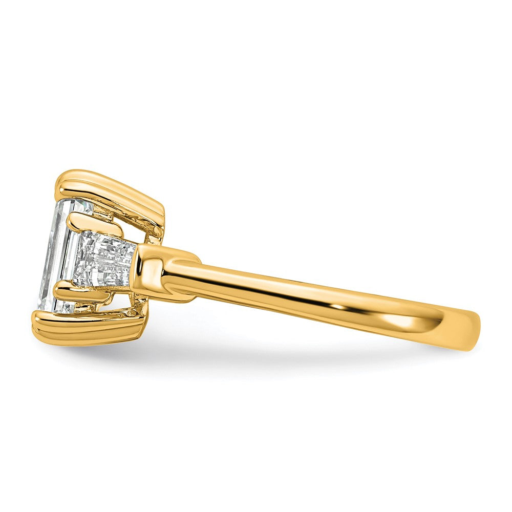 14k 1 3/4ct Cert Lab Grown Dia VS+ F+ Emerald&Tapered Baguette Eng Ring