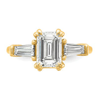 14k 1 3/4ct Cert Lab Grown Dia VS+ F+ Emerald&Tapered Baguette Eng Ring