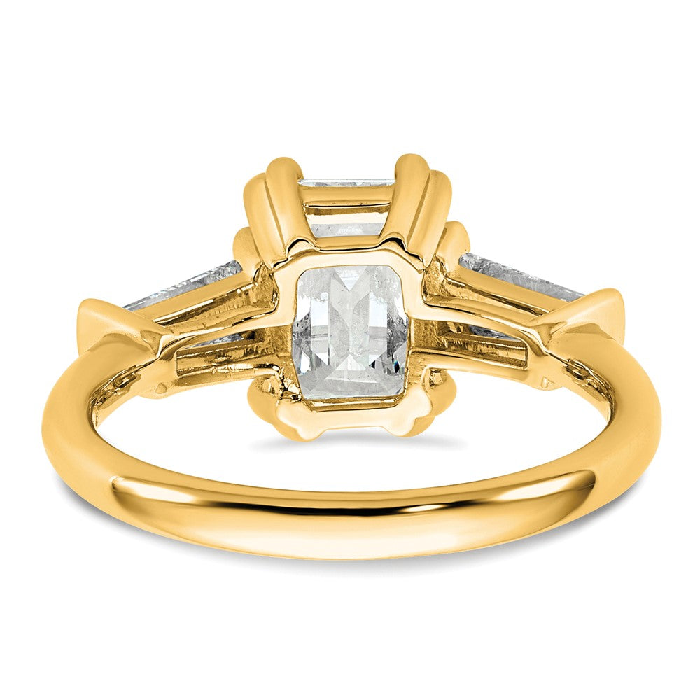 14k 1 3/4ct Cert Lab Grown Dia VS+ F+ Emerald&Tapered Baguette Eng Ring