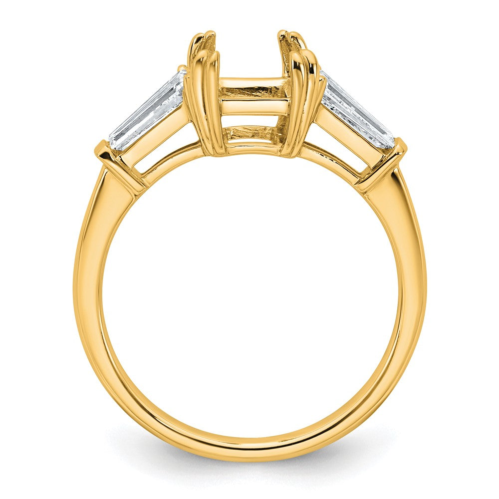 14k 7/8ct Lab Grown Dia VS+ F+ Emerald Center Semi-Mount Eng Ring