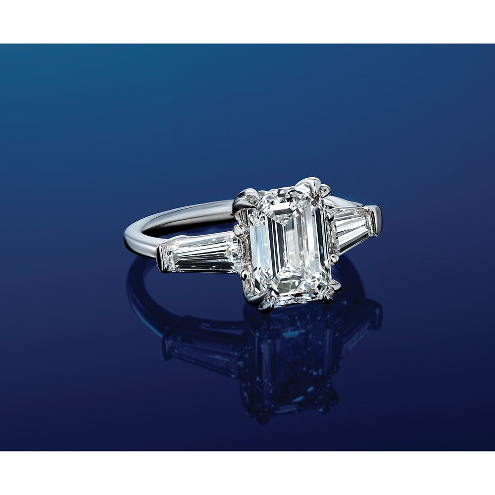 14kw 3/4ct Lab Grown Dia VS+ F+ Emerald Center Semi-Mount Eng Ring